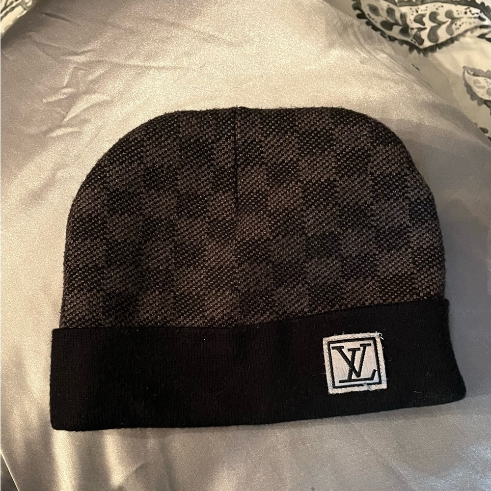 Louis Vuitton Dark Checkered Knit Beanie